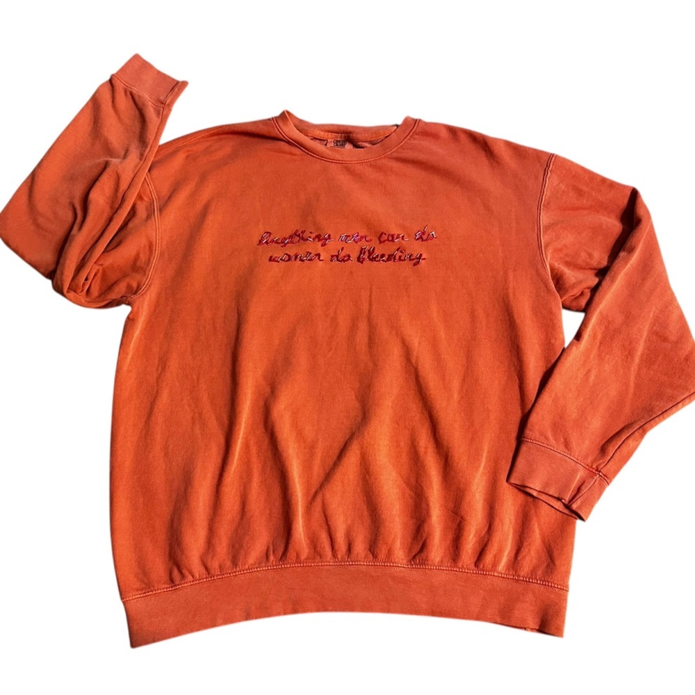 Anything men can do, sweater 100% cotton, large